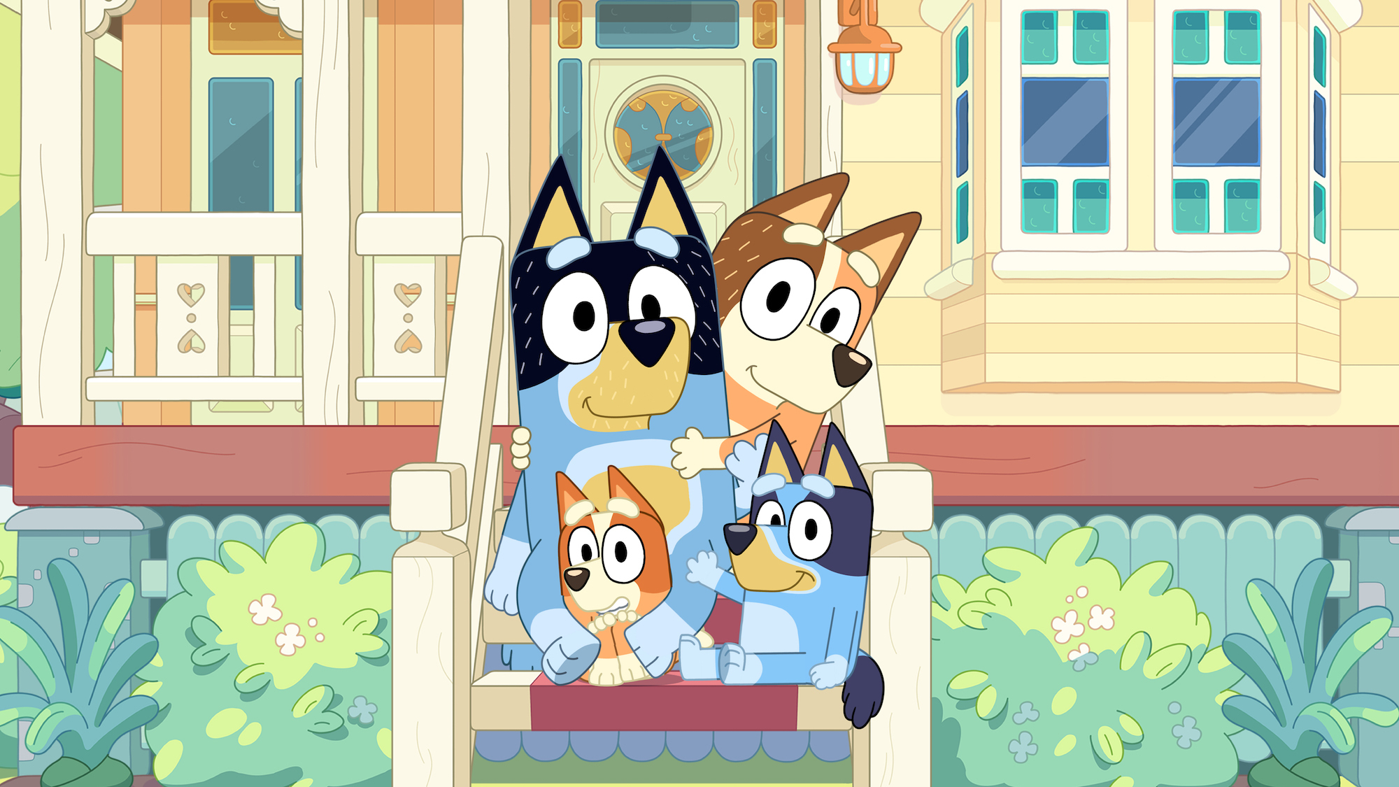 Bluey Bingo Família Dos Desenhos Animados Almofada Capa, Bonito